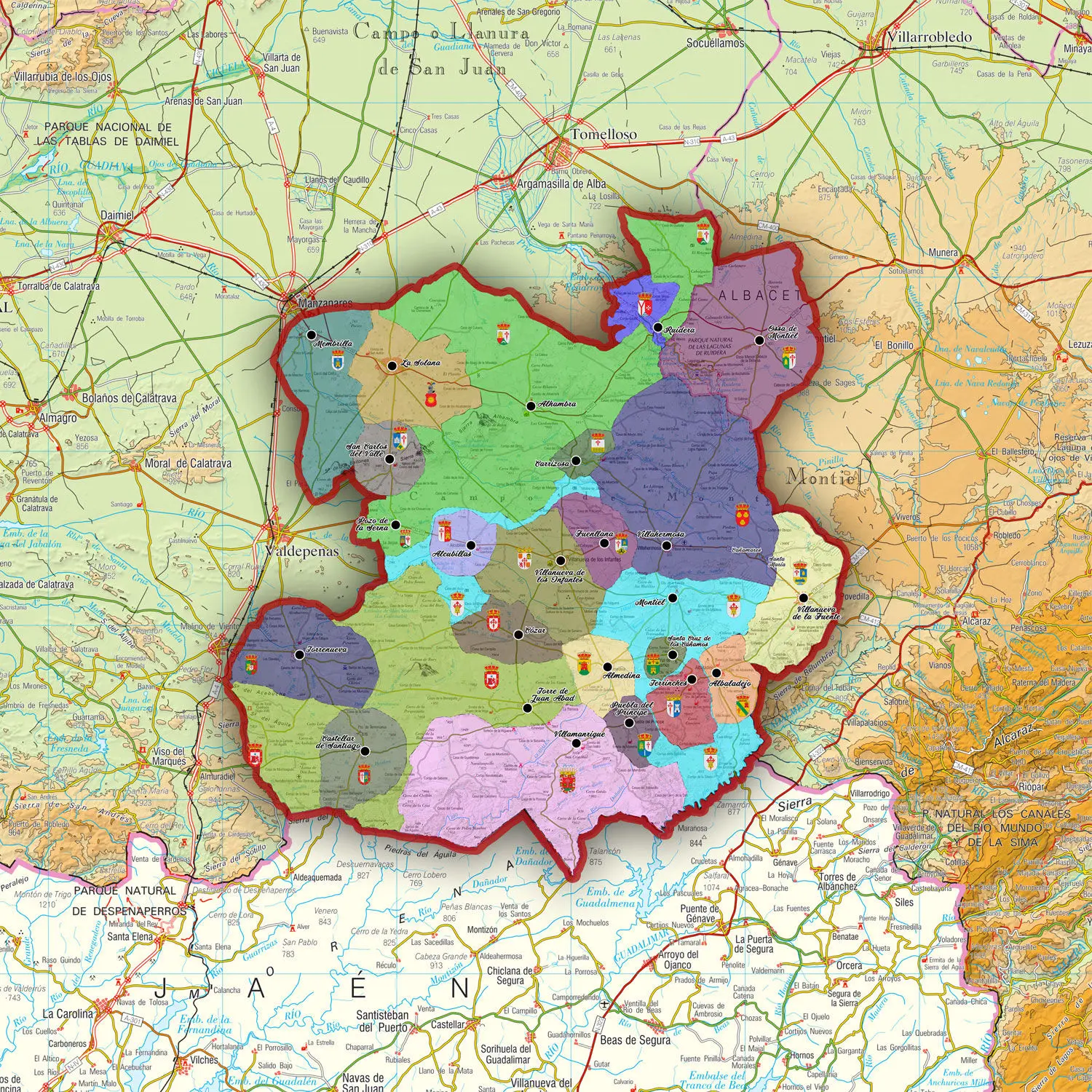 El Campo de Montiel, Ciudad Real, Albacete y Jaén