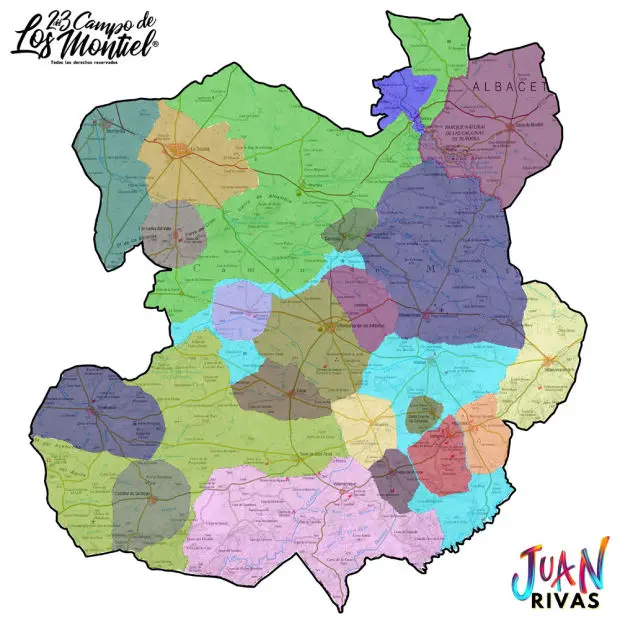 El Campo de Montiel, extensión, límites y poblaciones