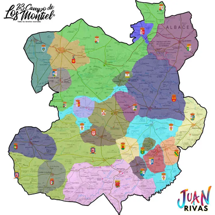 El Campo de Montiel, extensión, límites y poblaciones
